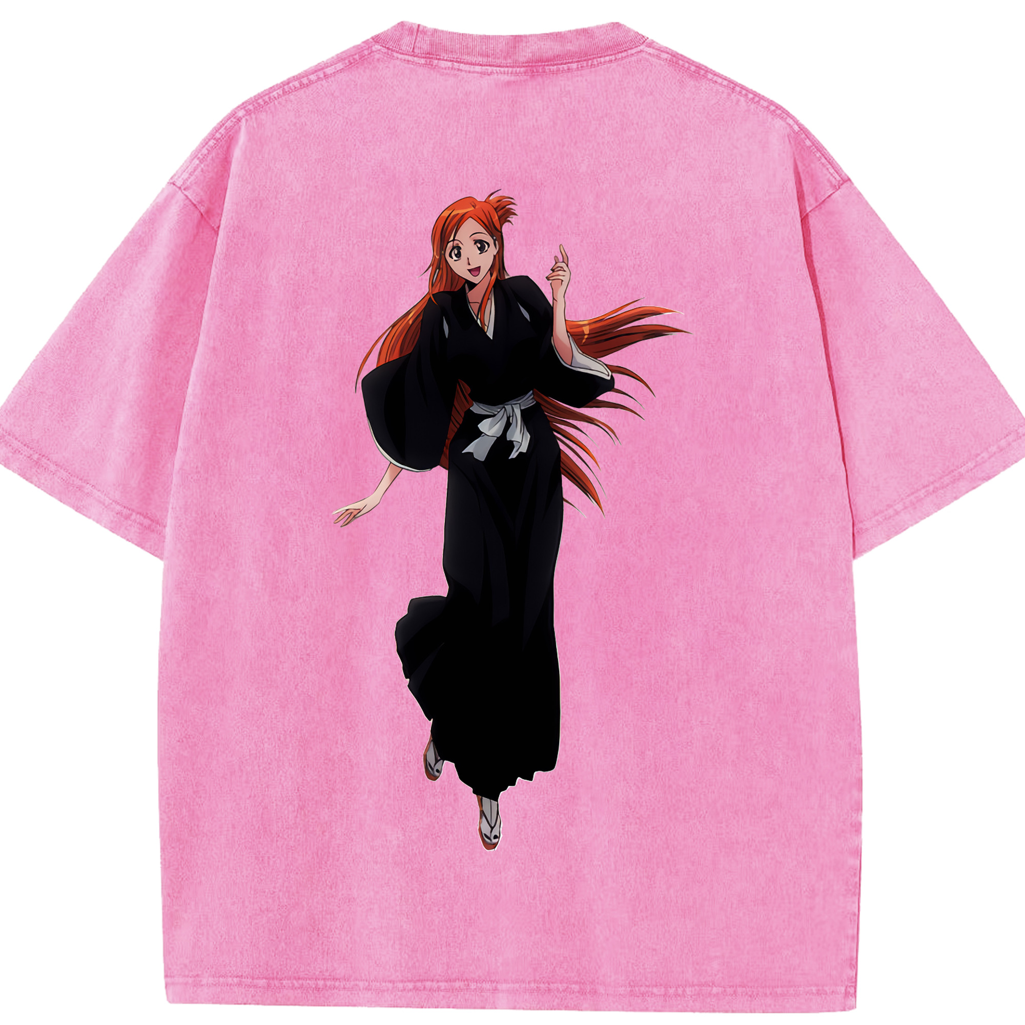（画像用） ブリーチ 井上織姫（いのうえおりひめ） BLEACH Inoue Orihime 綿100% ヴィンテージ風 半袖Tシャツ（背面プリント）